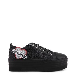 Love Moschino Womens Black Platform Sneakers
